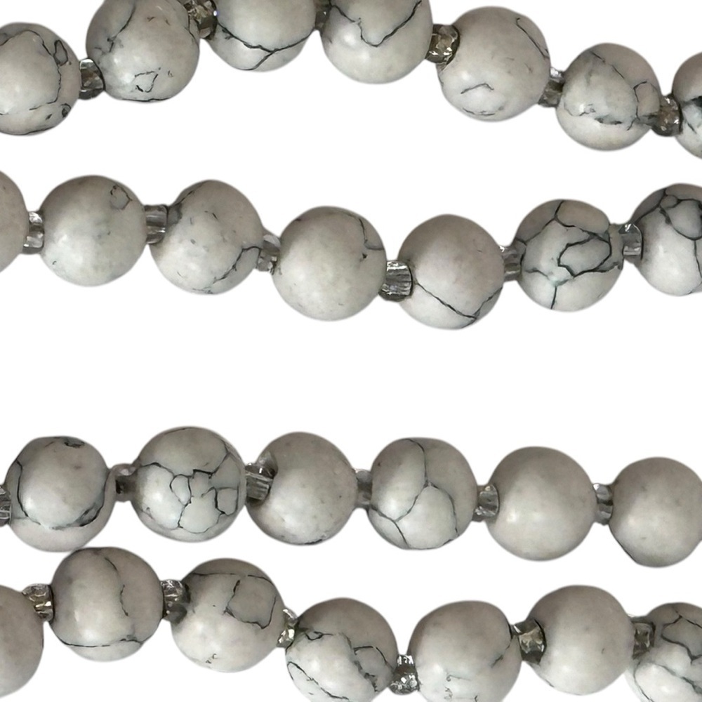 True devotions 31” howlite bead necklace natural pink Quartz teardrop pendant. - Picture 5 of 14